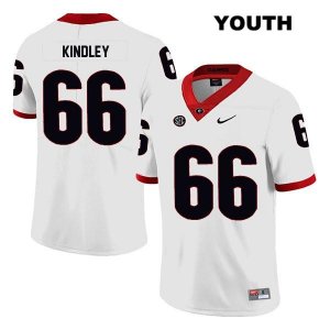 Youth Georgia Bulldogs NCAA #66 Solomon Kindley Nike Stitched White Legend Authentic College Football Jersey UJU3754GX